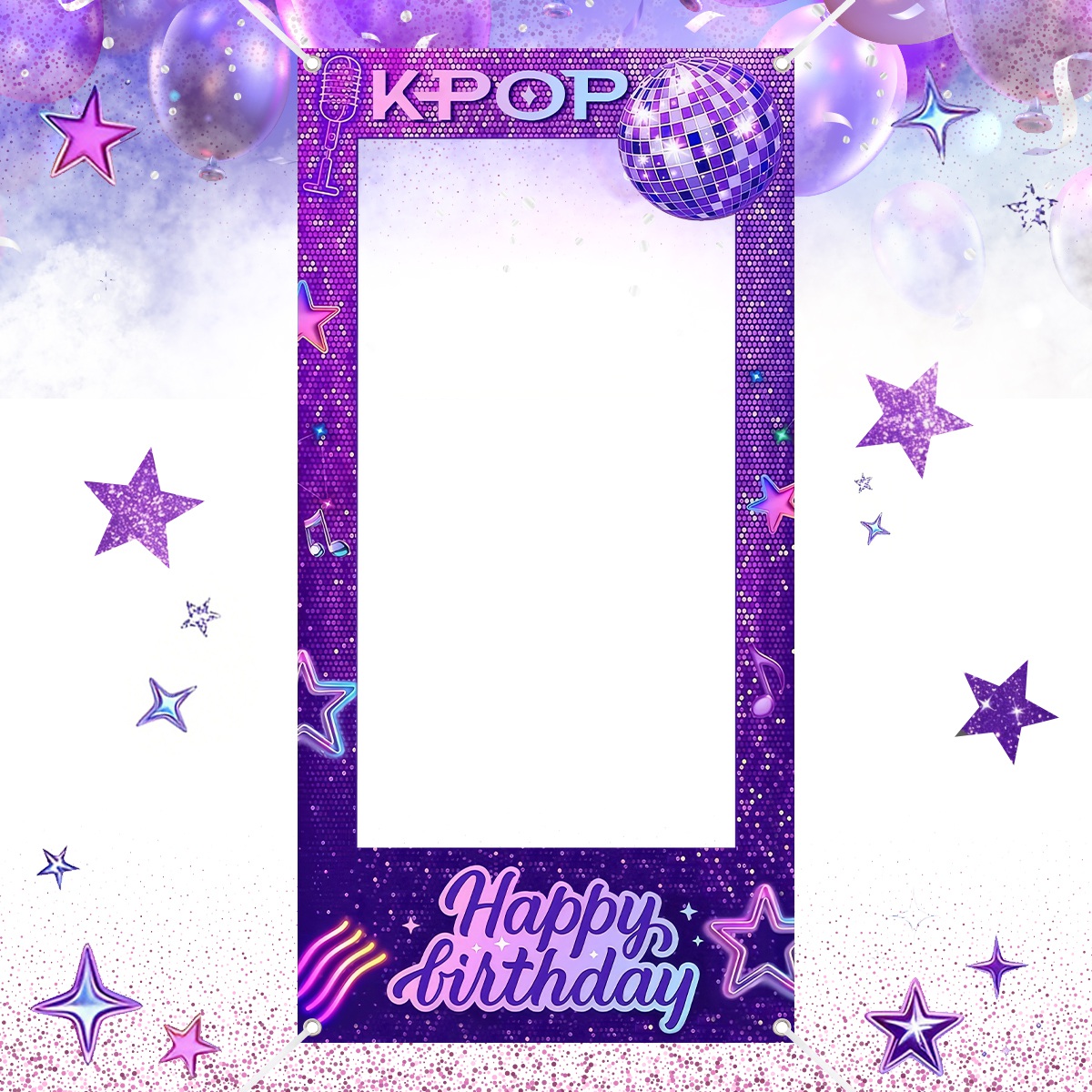 Photo Booth Frame - 1 unidade de Cenário Roxo para