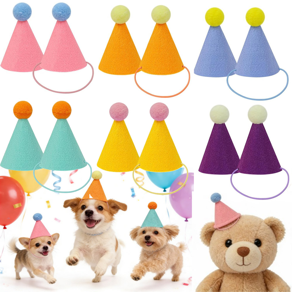 Party Hat Cone - Chapéus de Festa para Animais de