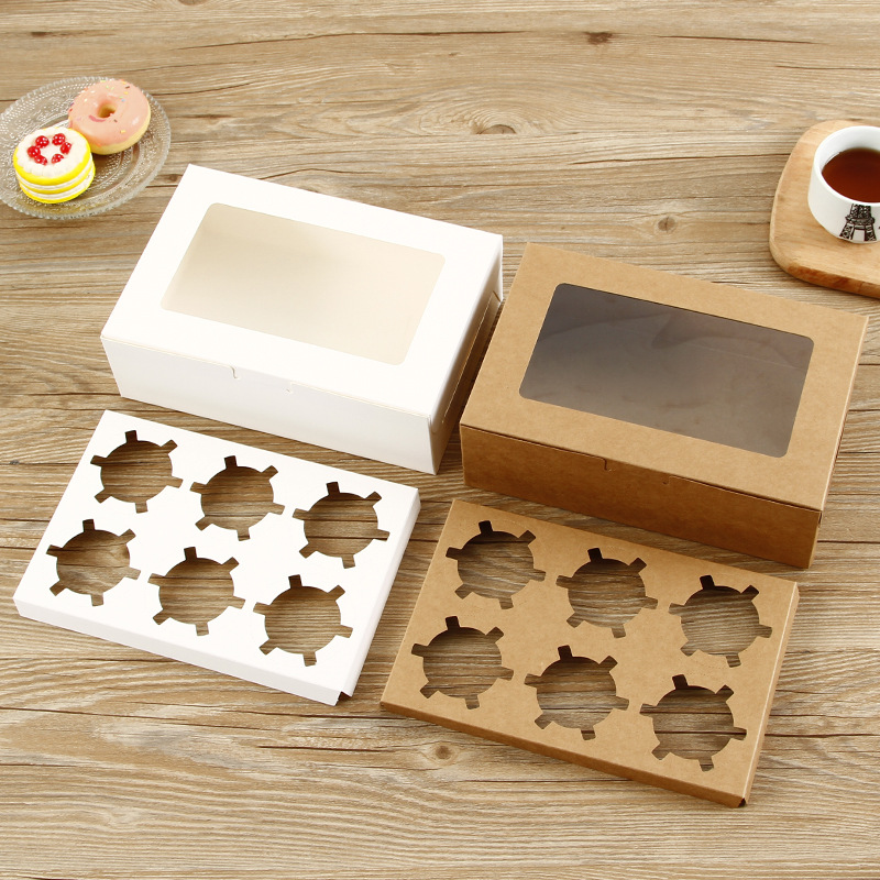 Event Party Box - Caixas de cupcake com janela transparente,