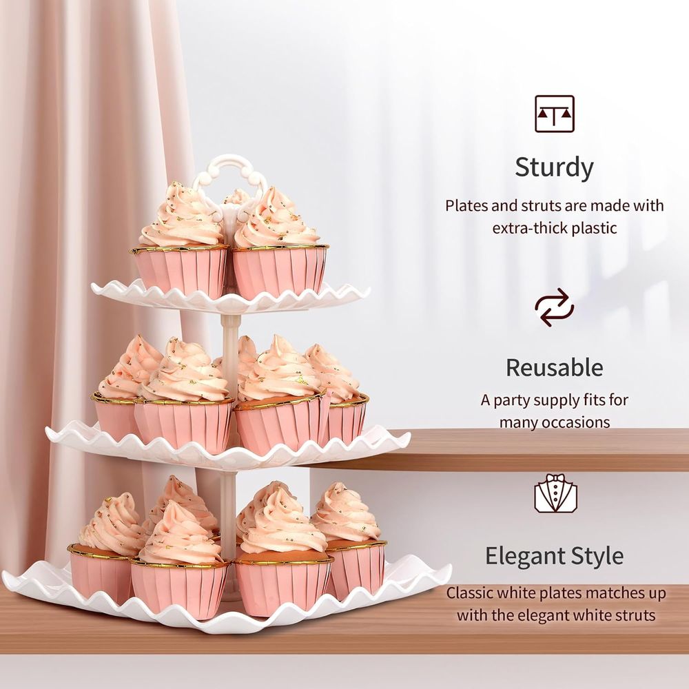 Conjunto de Suporte para Bolos - Cupcake Stand Tier avaliação e preço