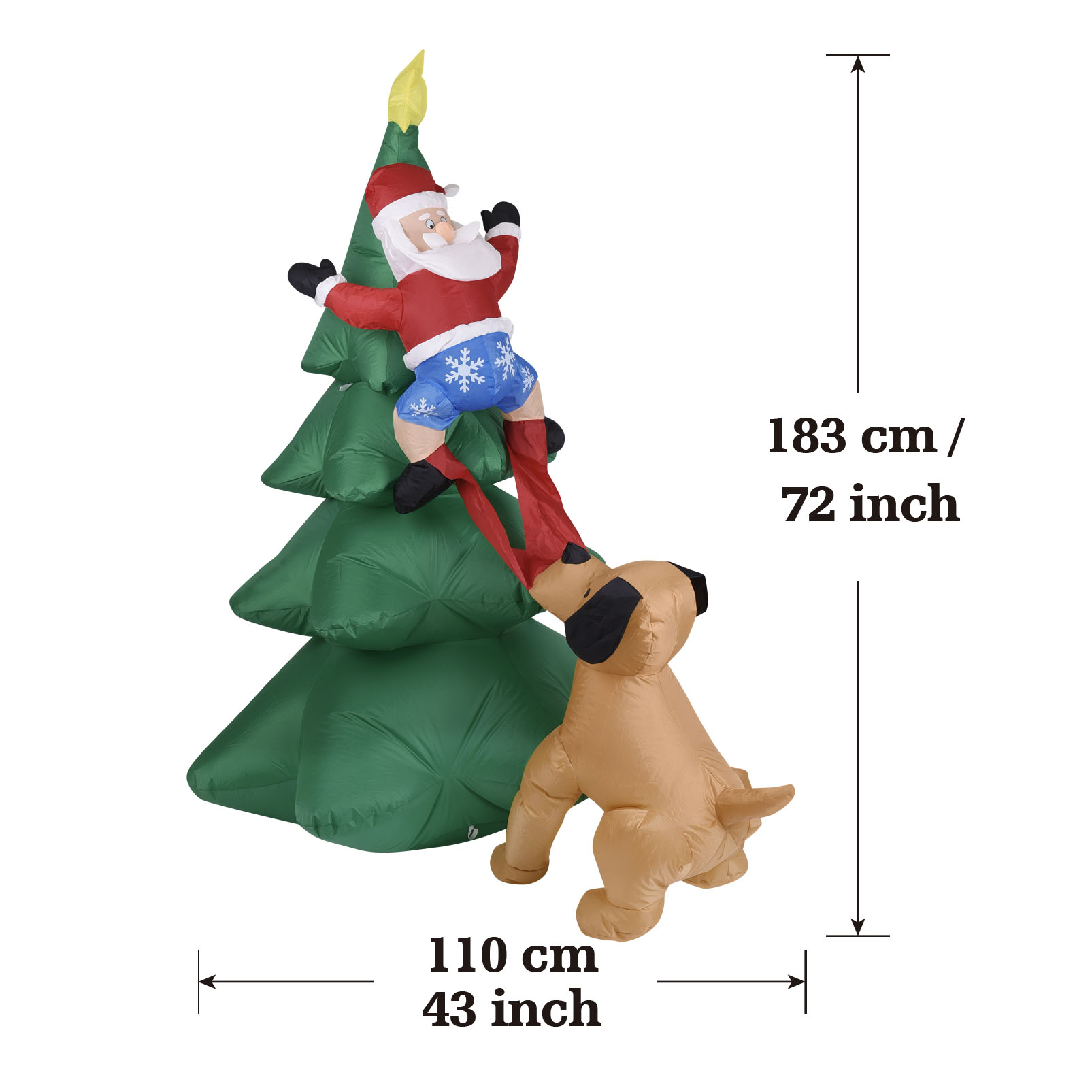 Cão inflável de natal com árvo - Neon Sign Party avaliação e preço